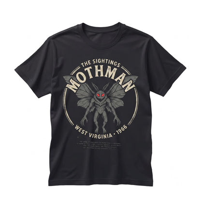 Vintage Mothman Cryptid Horror Supernatural Urban Legend Graphic Unisex TShirt