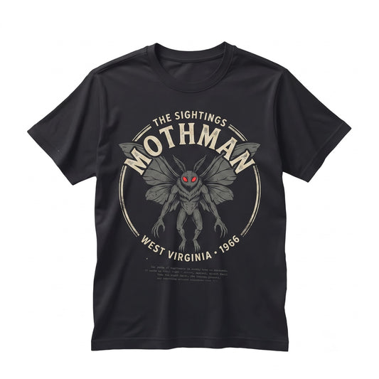 Vintage Mothman Cryptid Horror Supernatural Urban Legend Graphic Unisex TShirt