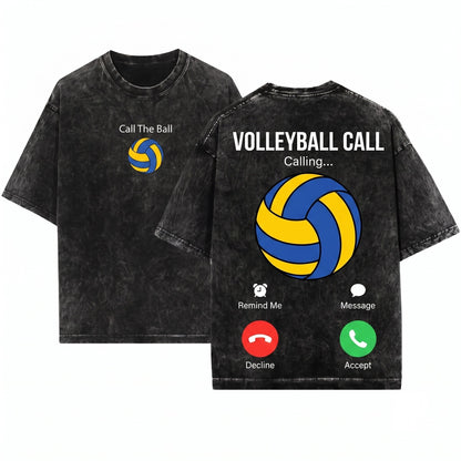 Call The Ball Funny Volleyball Player Coach Team Sports Graphic Gift Unisex Wash T-Shirt