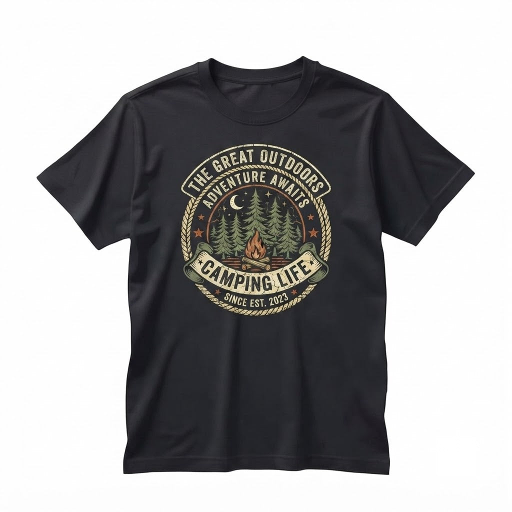 Camping Life Shirt, Outdoor Adventure Tee for Women, Campfire & Hiking Gift, Nature Lover