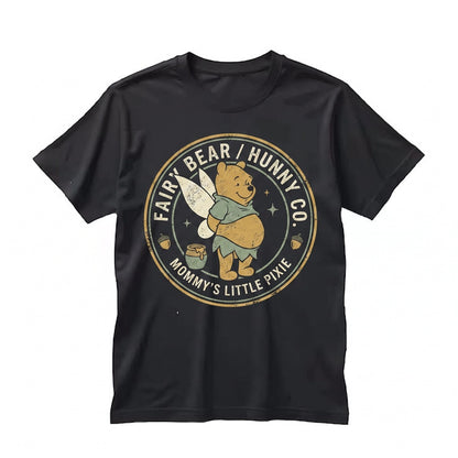 Retro Funny Pooh Fairycore Cute Honey Bear Whimsical Pixie Graphic Cartoon Apparel Gift For Her Unisex TShirt