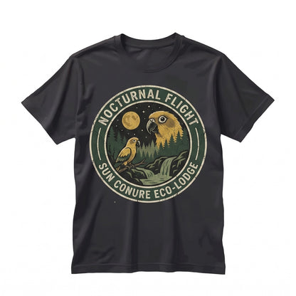 Vintage Sun Conure Howling at the Full Moon Funny Parrot Lover Gift Unisex TShirt