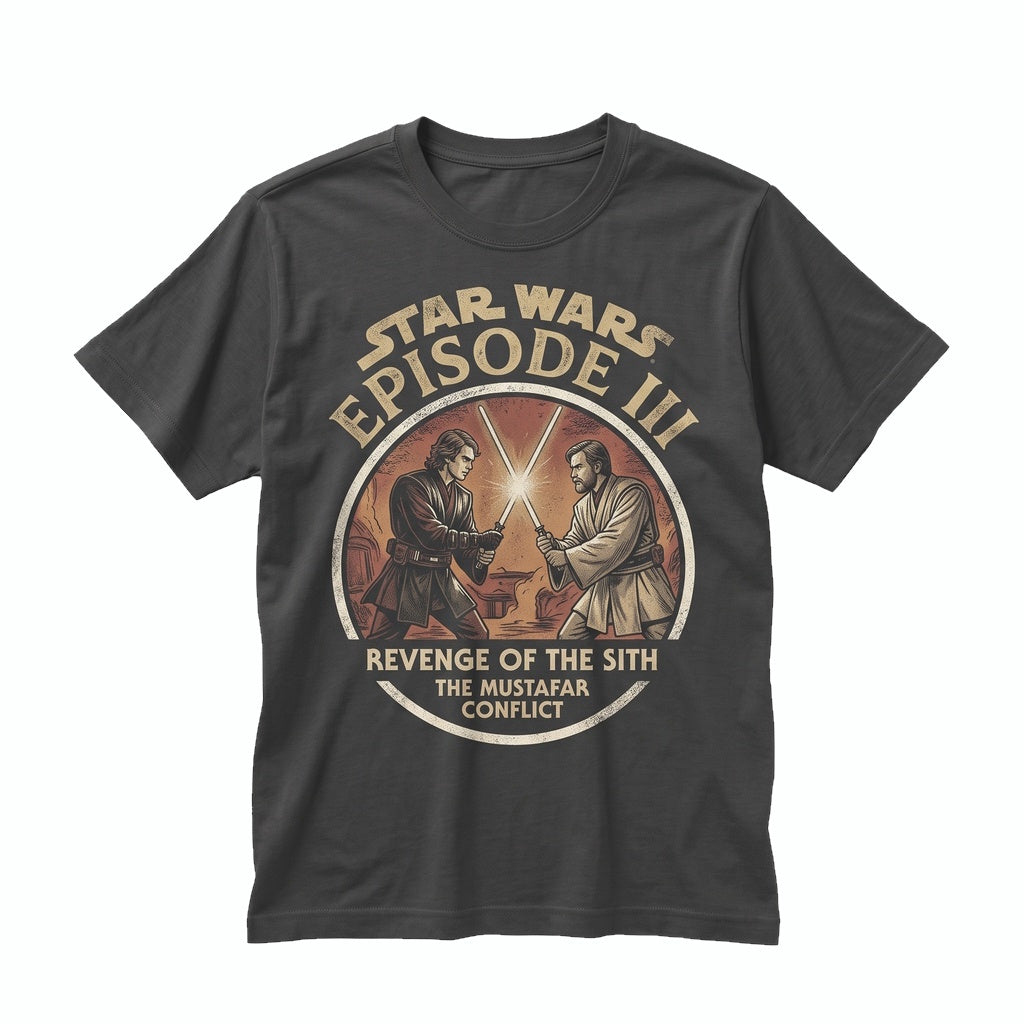 Vintage Revenge of the Sith Anakin Obi Wan Kenobi Sweatshirt Galactic Duel Theme Park Vacation Graphic Pullover Unisex TShirt