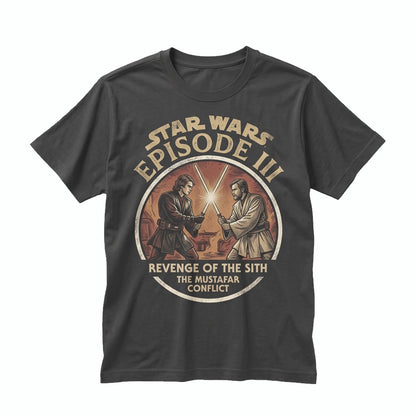 Vintage Revenge of the Sith Anakin Obi Wan Kenobi Sweatshirt Galactic Duel Theme Park Vacation Graphic Pullover Unisex TShirt
