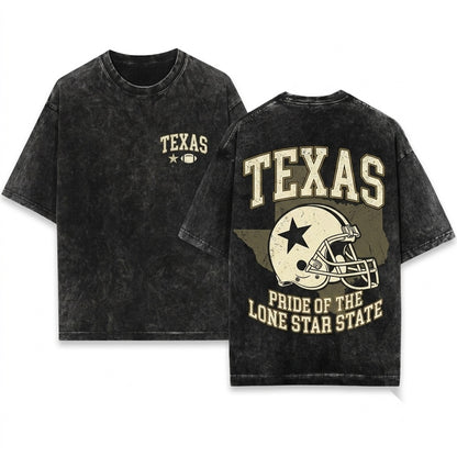 Texas Game Day Tailgate Football Fan Apparel Cotton Blend Unisex Wash T-Shirt
