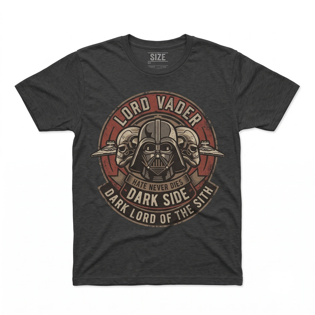 Vintage Sci-Fi Galactic Empire Villain Graphic Print Cotton Black Unisex TShirt