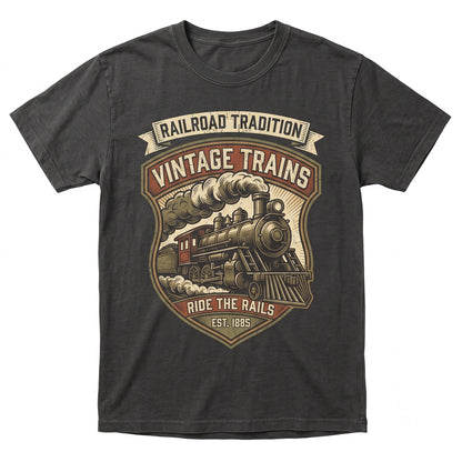 Vintage Steam Engine Locomotive Graphic Americana Retro Railroad Enthusiast Gift Railway Fan Unisex TShirt