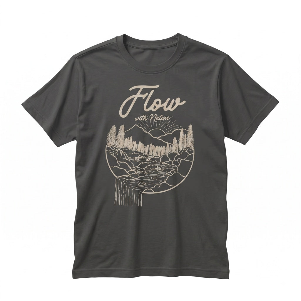 Flow With Nature Retro Camping Adventure Graphic Apparel Unisex TShirt