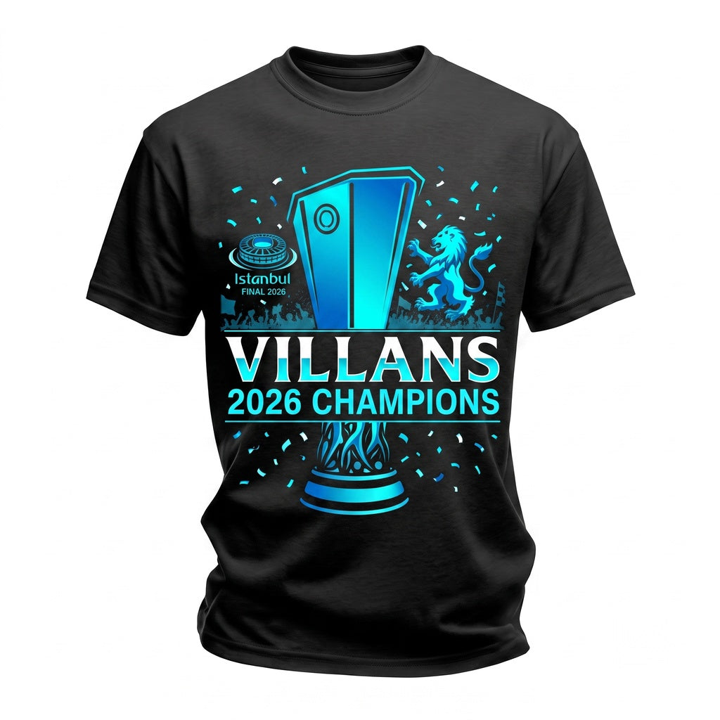 Aston Villa Europa Champions 2026 The Villans Hardcore Fan Apparel Unisex TShirt