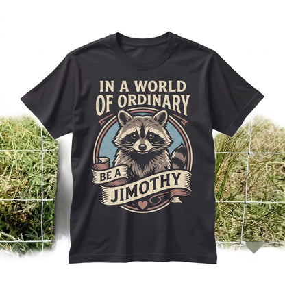 Jimothy Raccoon Graphic Retro Wildlife Animal Playful Woodland Style Funny Gift Unisex TShirt