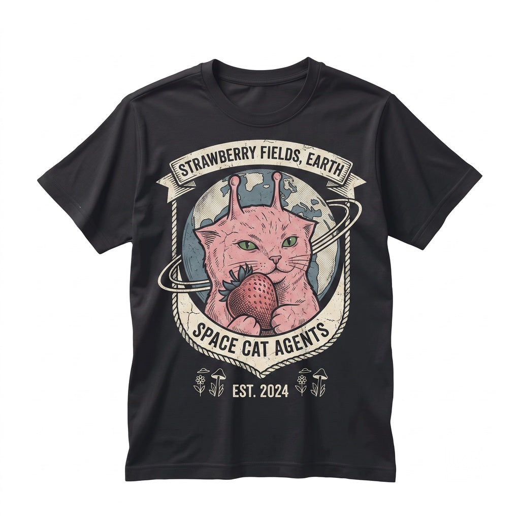 Glorp Alien Space Cat Strawberry Silly Brainrot Gen Z Joke Gift Unisex TShirt