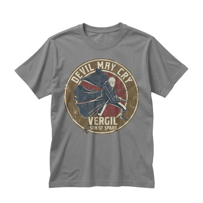 Vergil Awakened Demon Hunter Anime Gaming Graphic Cotton Apparel Unisex TShirt