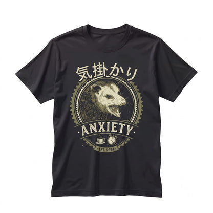 Funny Anxiety Japanese Opossum Graphic Screaming Animal Meme Aesthetic Cotton Unisex TShirt