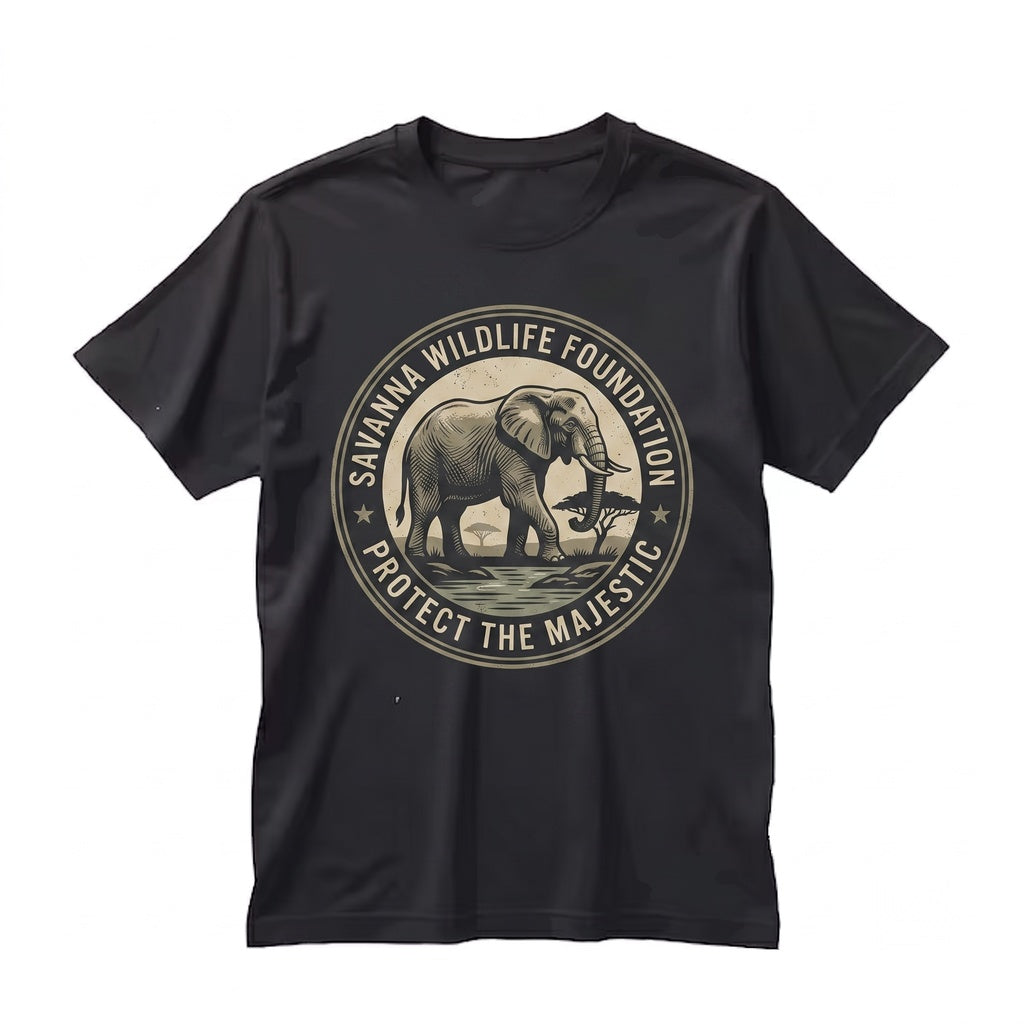 Classic African Safari Elephant Family Vintage Nature Scene Wildlife Graphic Gift Unisex TShirt