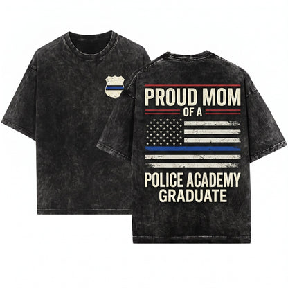 Proud Police Academy Graduate Mom Law Enforcement Officer Gift Unisex Wash T-Shirt