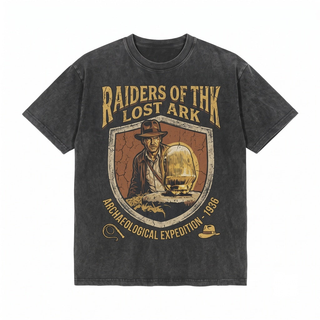 Oversized Indiana Jones Raiders of the Lost Ark Adventure Ride Graphic Vintage Movie Theme Park Unisex TShirt