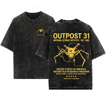 Outpost 31 Antarctica Sci-Fi Horror Movie Alien Creature Graphic Unisex Wash T-Shirt