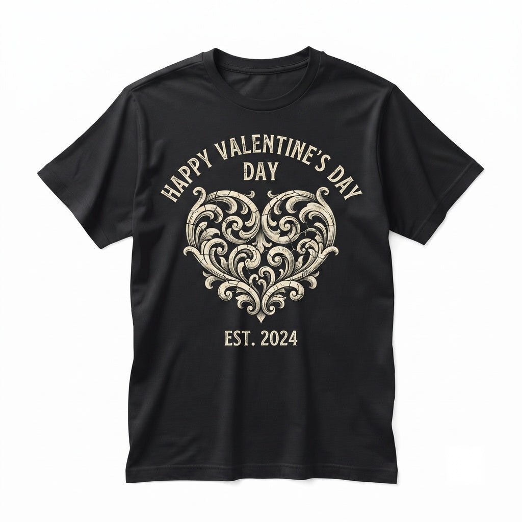 Valentine Love Red Heart Graphic Casual Holiday Apparel Unisex TShirt