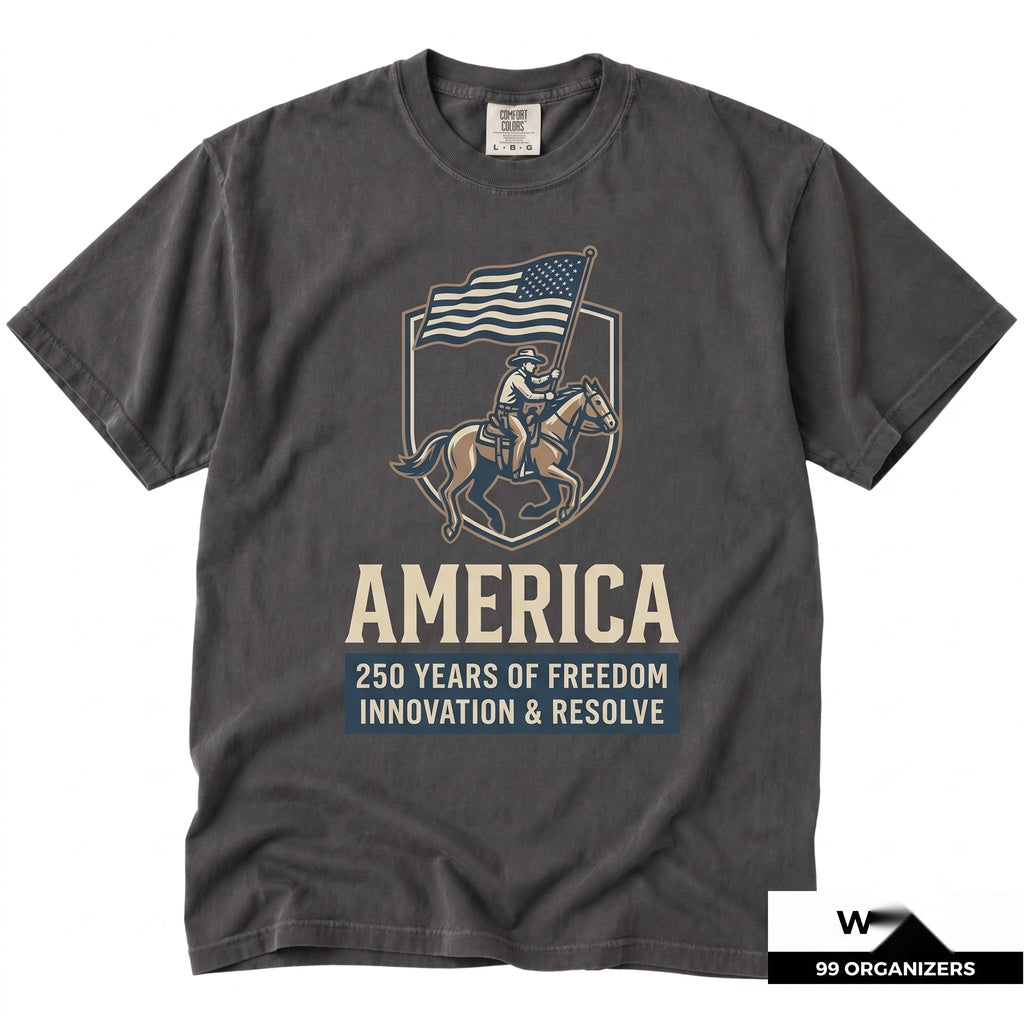 America 250th Anniversary Patriotic Cowboy Rodeo American Flag Independence Day 4th of July Freedom 1776-2026 Unisex TShirt