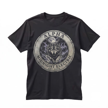 Vintage Wolf Moon Lightning Storm Graphic Unisex TShirt