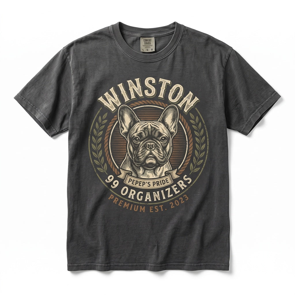 Personalized Dog Dad Vintage Pet Portrait Photo and Name Lover Gift Graphic Apparel Unisex TShirt