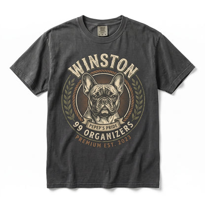 Personalized Dog Dad Vintage Pet Portrait Photo and Name Lover Gift Graphic Apparel Unisex TShirt
