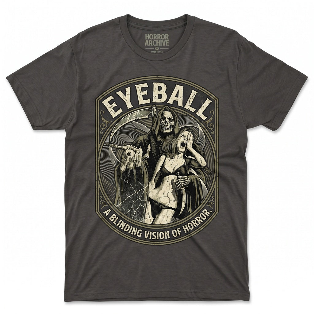 Vintage Creepy Bloodshot Eye Graphic Retro Horror Halloween Gothic Apparel Unisex TShirt