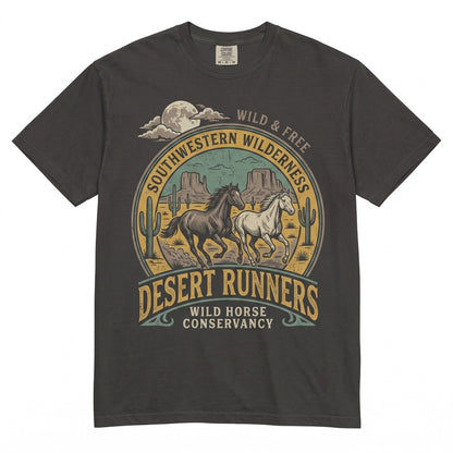 Vintage 90s Wild Running Horse Moonlit Nature Graphic Western Cowgirl Dark Fantasy Gift Unisex TShirt