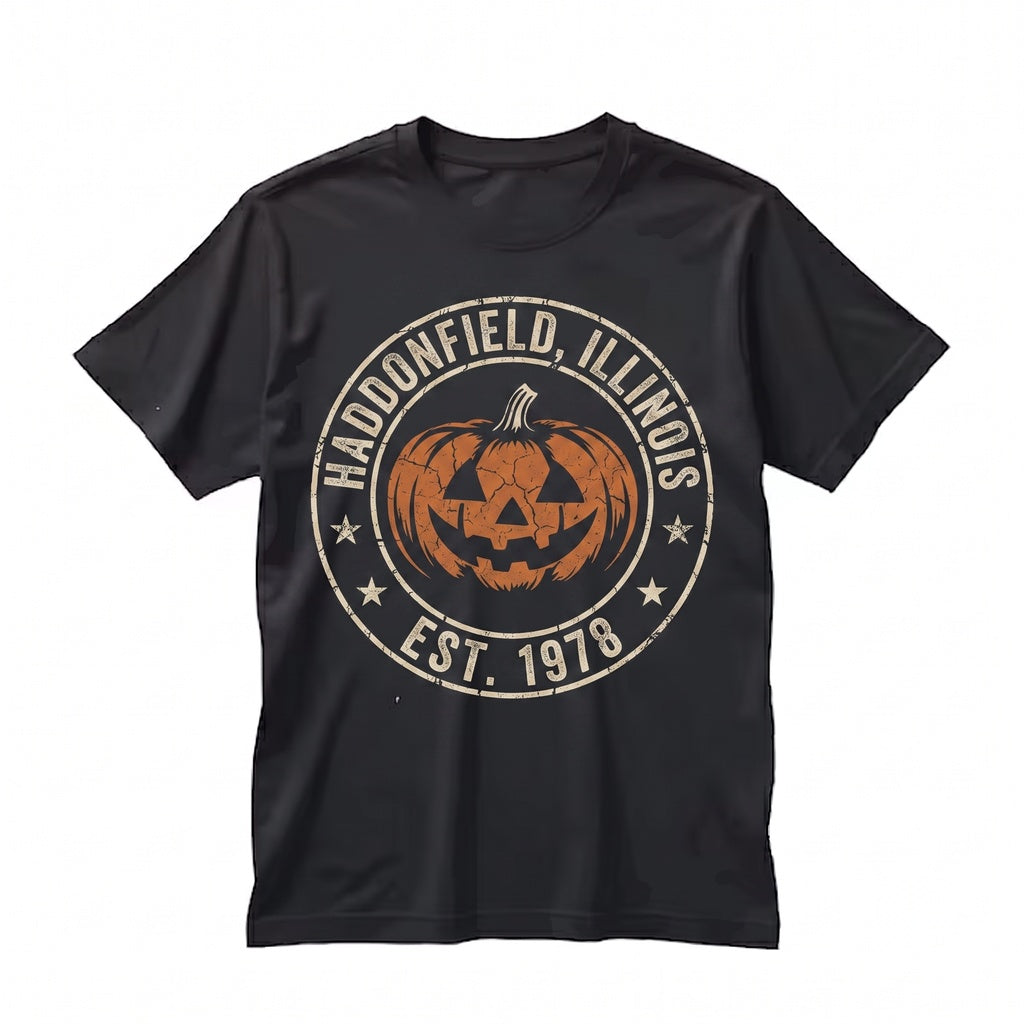 Vintage 1978 Haddonfield Halloween Horror Movie Pumpkin Retro Spooky Graphic Unisex TShirt