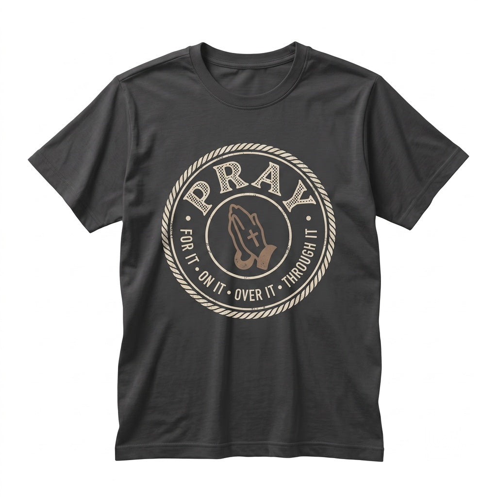 Pray For It On Over Through Checkered Christian Church Religious Apparel Unisex TShirt