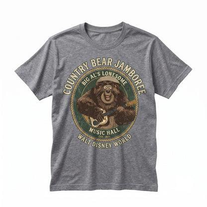 Vintage Big Al Country Bear Musical Live From Grizzly Hall Retro Theme Park Family Vacation Graphic Unisex TShirt