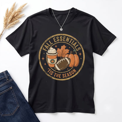 Tis The Season Football Game Day Pumpkin Coffee Autumn Fall Unisex TShirt