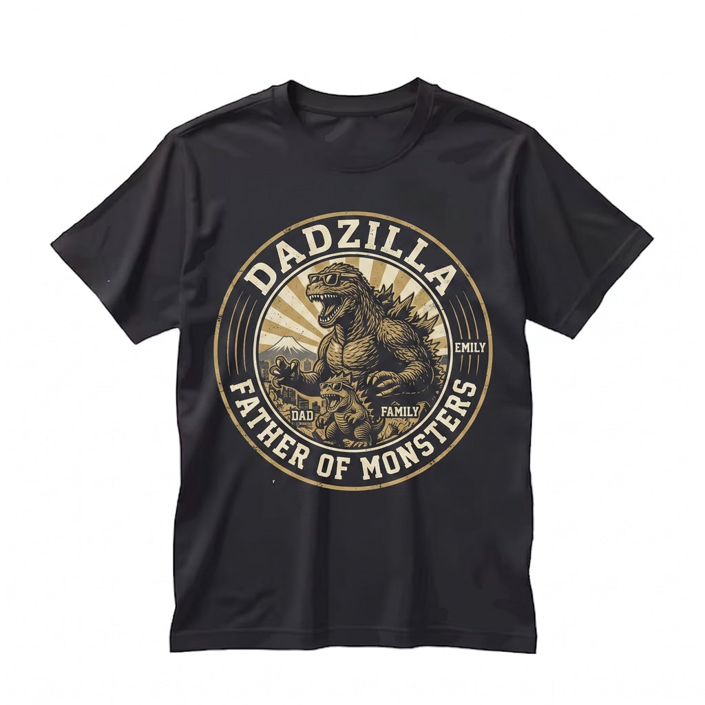Personalized Dadzilla Dinosaur Monster Funny Fathers Day Gift Cool Daddy Graphic Unisex TShirt