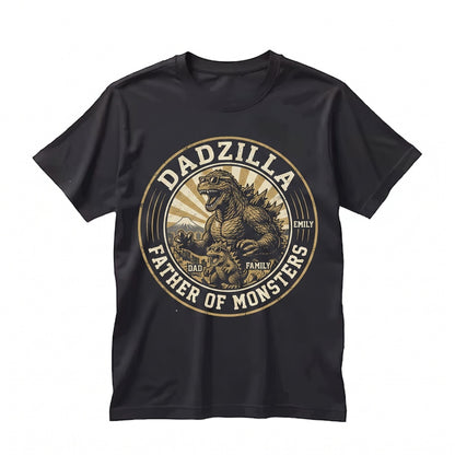 Personalized Dadzilla Dinosaur Monster Funny Fathers Day Gift Cool Daddy Graphic Unisex TShirt