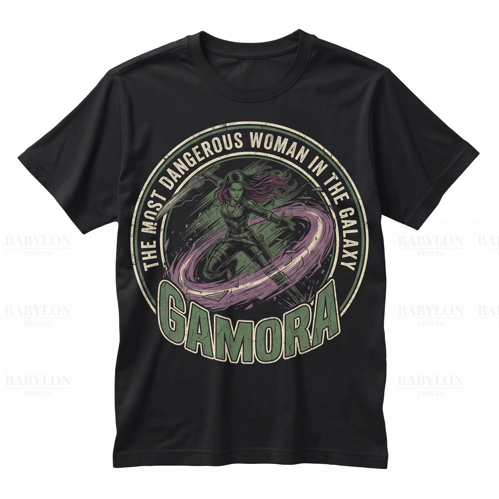 Gamora Graphic Top Retro Comic Book Space Warrior Green Assassin Vintage Apparel Unisex TShirt
