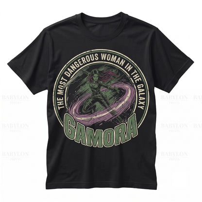 Gamora Graphic Top Retro Comic Book Space Warrior Green Assassin Vintage Apparel Unisex TShirt