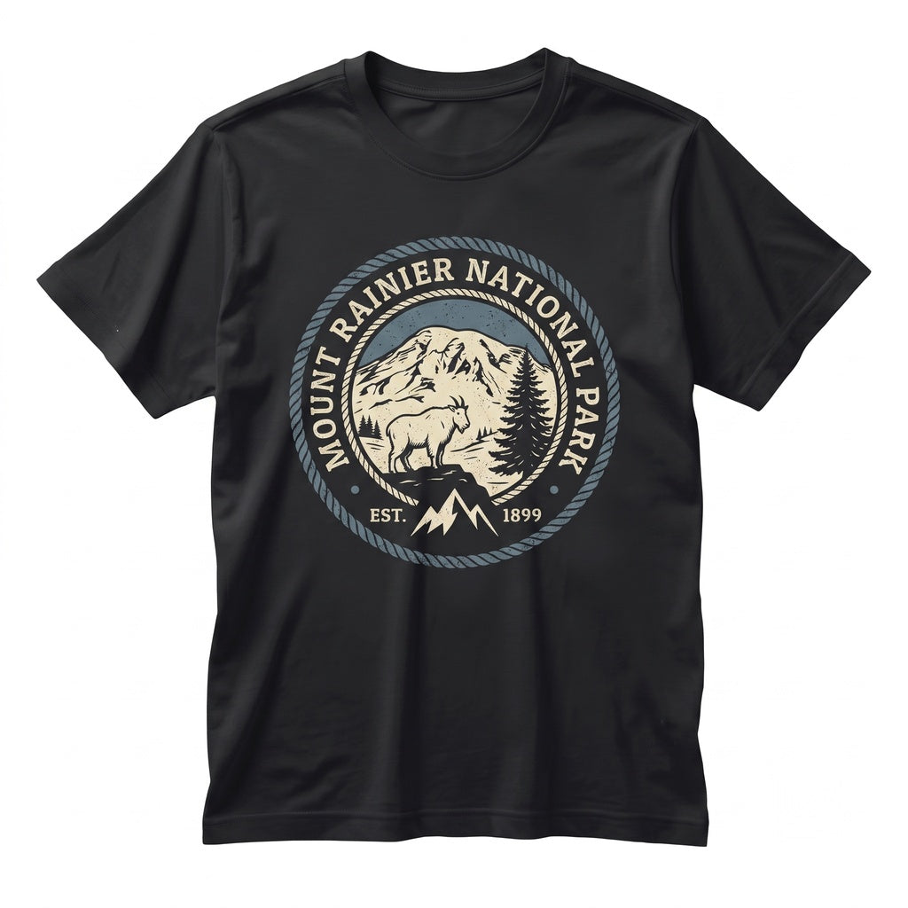 Mount Rainier National Park Washington Mountain Hiking Vintage Scenic Nature Outdoor Adventure Gift Unisex TShirt