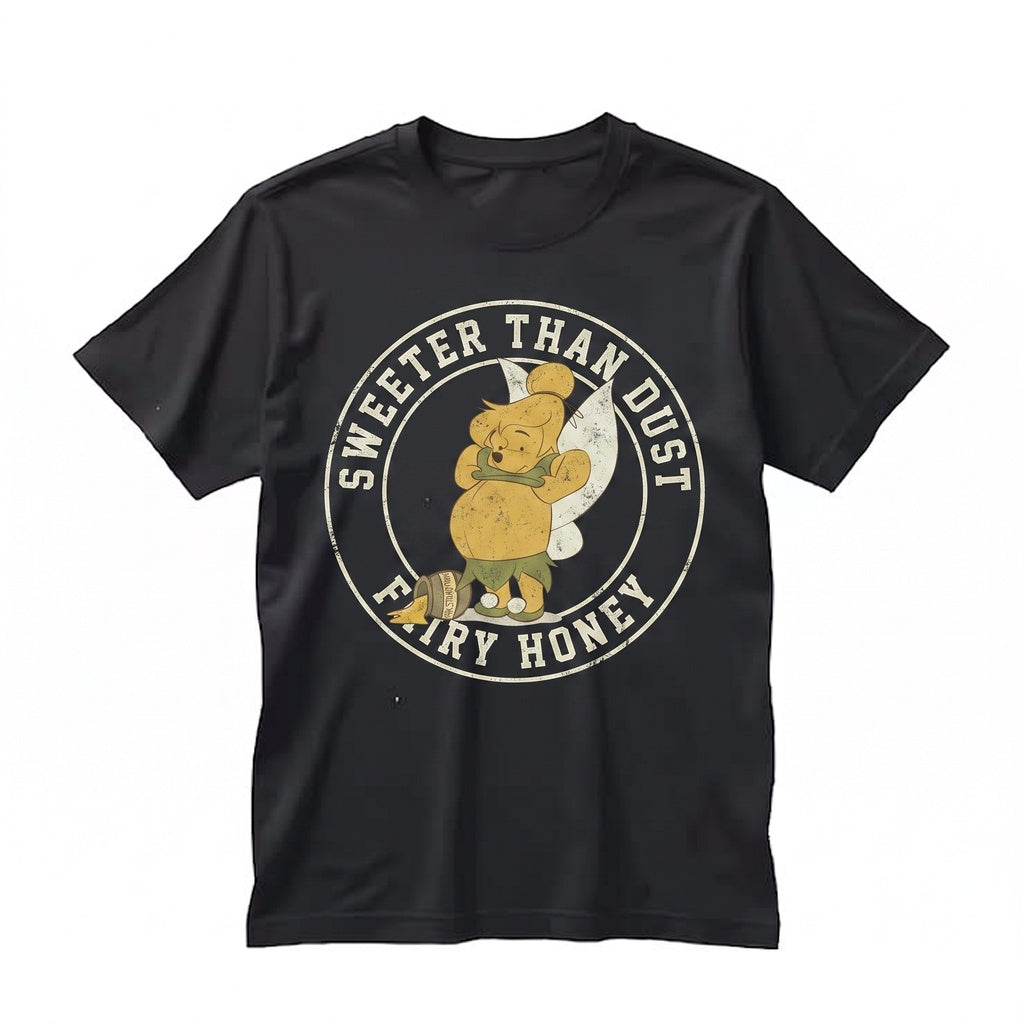 Retro Funny Pooh Fairycore Cute Honey Bear Whimsical Pixie Graphic Cartoon Apparel Gift For Her Unisex TShirt