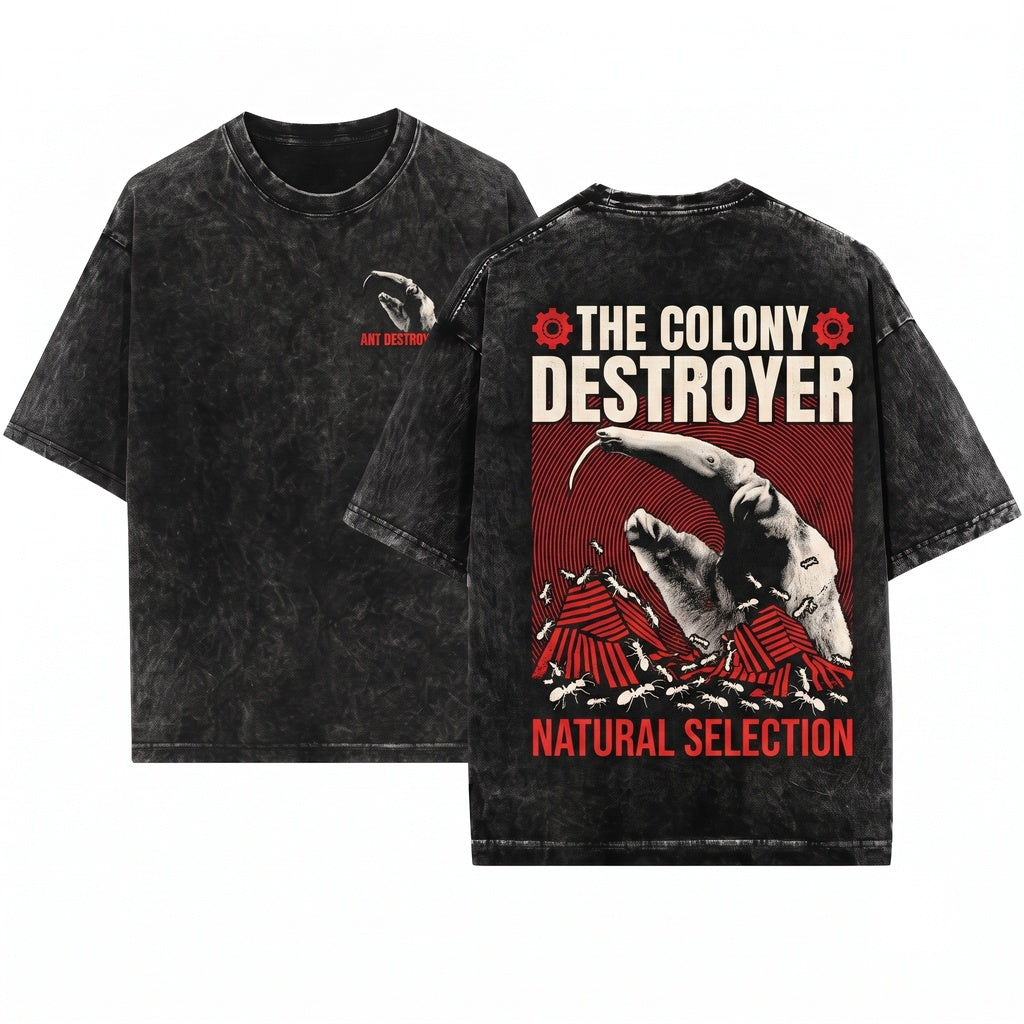 Destroyer of Ants Anteater Graphic Unisex Wash T-Shirt