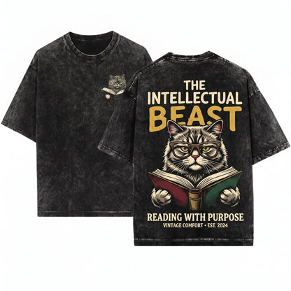 Selkirk Rex Cat Book Lover Reading Mom Dad Bookworm Unisex Wash T-Shirt