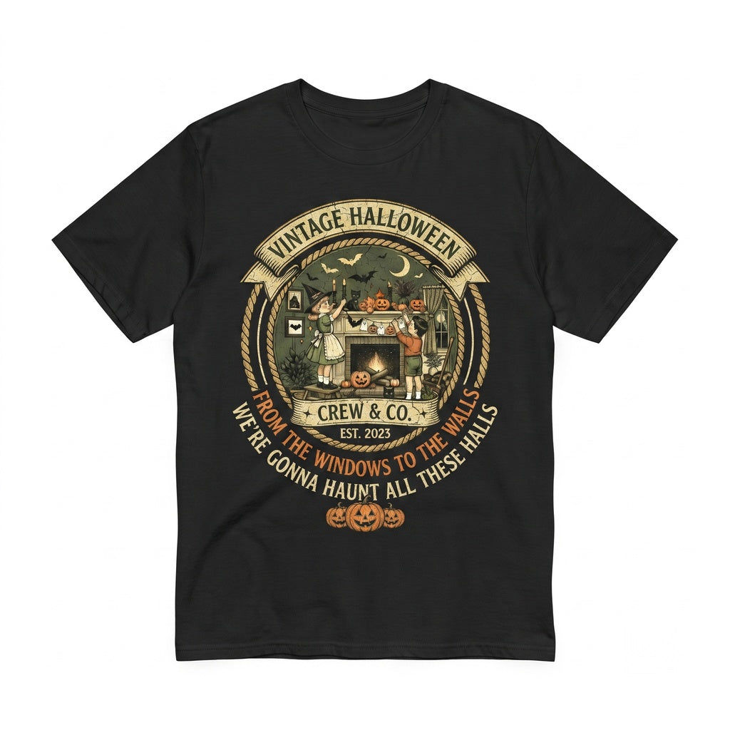 From The Windows To The Walls Im About To Deck These Halls Haunted Graphic Retro Halloween Unisex TShirt