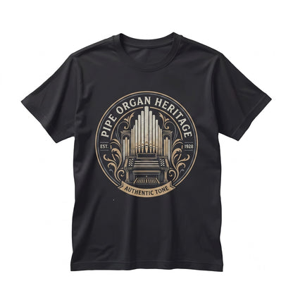 Vintage Pipe Organ Graphic Faux Gold Print Dark Academia Musician Apparel Unisex TShirt