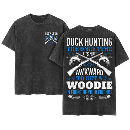 Cool Funny Duck Hunting Waterfowl Geese Lover Sport Season Overlapping Grandpa Dad Fathers Day Gifts Unisex Wash T-Shirt