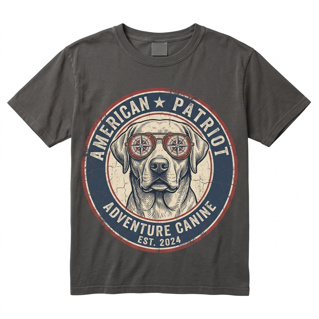 Custom Patriotic Fourth of July Dog Cat American Flag Sunglasses Pet Portrait Gift Unisex TShirt