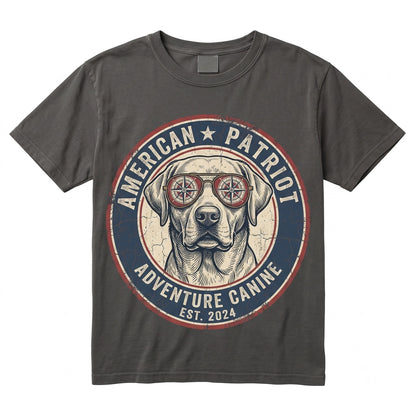 Custom Patriotic Fourth of July Dog Cat American Flag Sunglasses Pet Portrait Gift Unisex TShirt