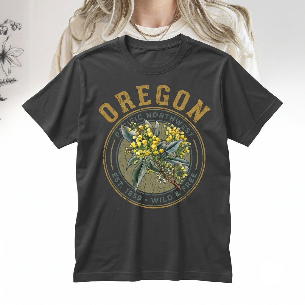 Oregon Grape State Floral Botanical Gardening Travel Souvenir Gift for Mom Girlfriend Unisex TShirt