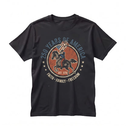 America 250th Anniversary Faith Family Freedom Independence Day 4th July Christian Church Patriotic Gift Unisex TShirt