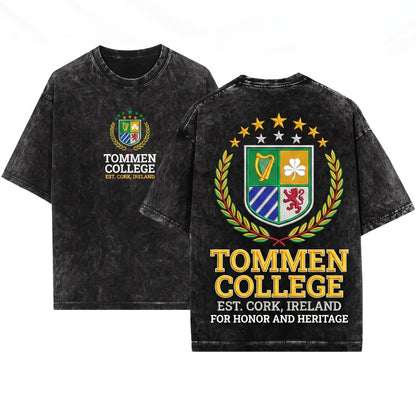 Tommen College Embroidered Irish YA Romance Bookish Merch Gift Unisex Wash T-Shirt