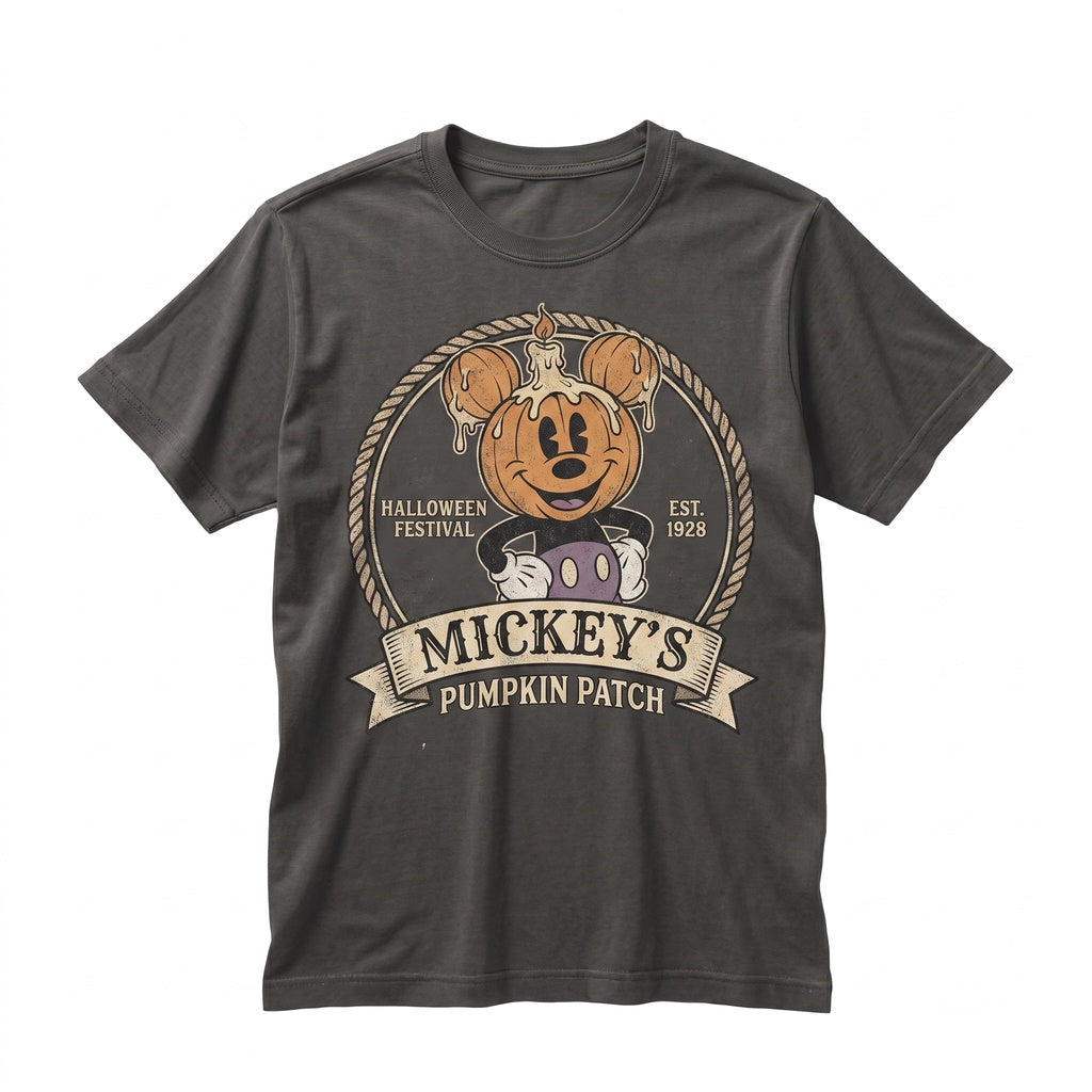Retro Mouse Couple Pumpkin Halloween Vintage Matching Family Vacation Unisex TShirt