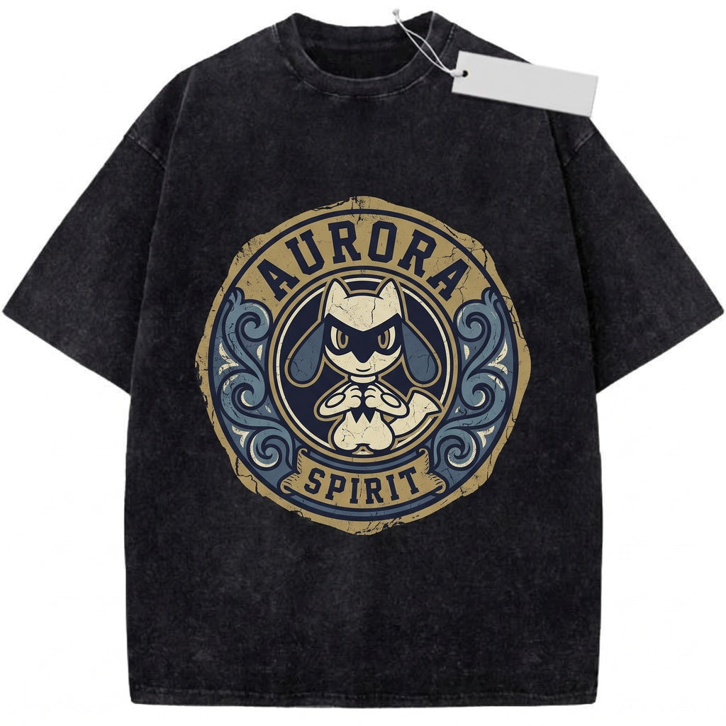 Vintage Aura Fighting Dog Evolution Retro Gamer Graphic Streetwear Oversized Anime Unisex TShirt
